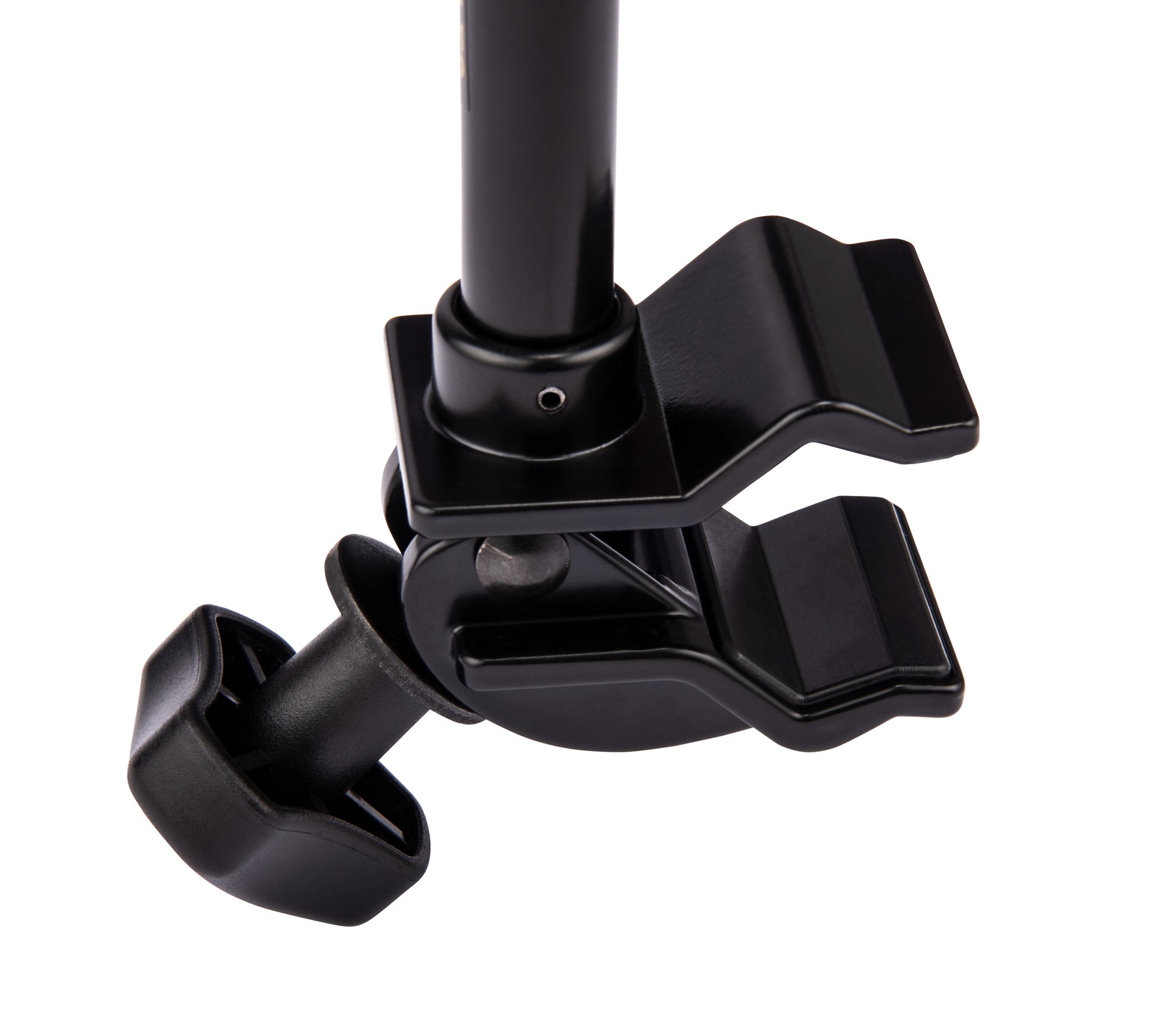 Support pour micro, attache sur pieds ronds ou carrés jusqu'à 3.5 cm d'épaisseur, noir