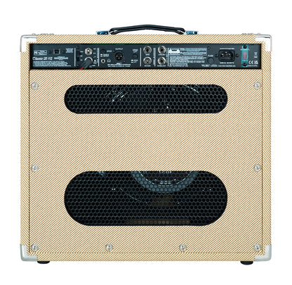 Ampli à lampes 20W, HP 1x 12", 2 canaux, EQ 3 bandes, Reverb intégrée, pédalier inclus, sortie DI, sortie casque, finition tweed