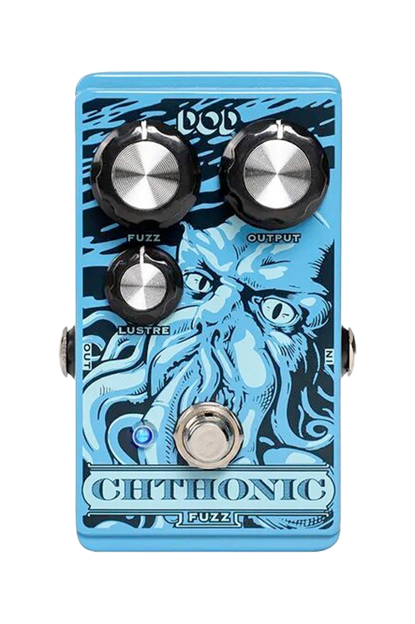 Pédale CHTHONIC FUZZ, fuzz analogique, True Bypass, noir et bleu