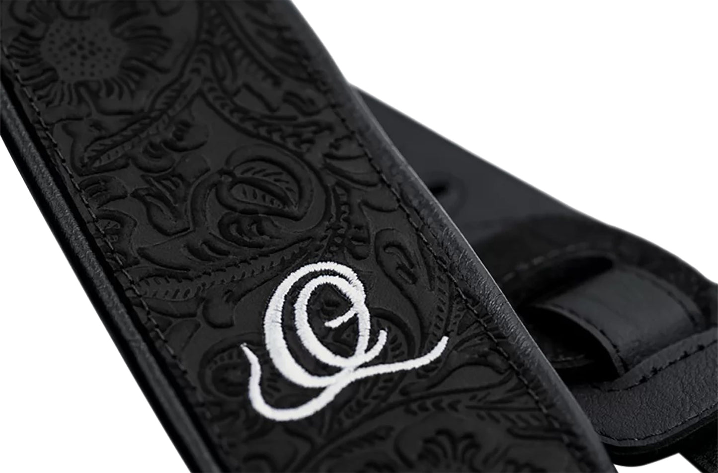 OSBY-1, courroie guitare, série Byzantine, face cuir, dos PVC (vegan), largeur 7 cm, longueur 145 cm, byzantine black