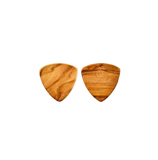 Set de 2 médiators en bois d'olivier, triangle XL, épaisseur 2.0 mm