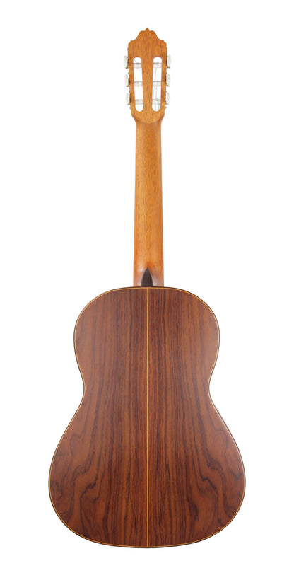 MOD.7, table cèdre massif, fond et éclisses palissandre, touche palissandre, diapason 650 mm, naturel satiné