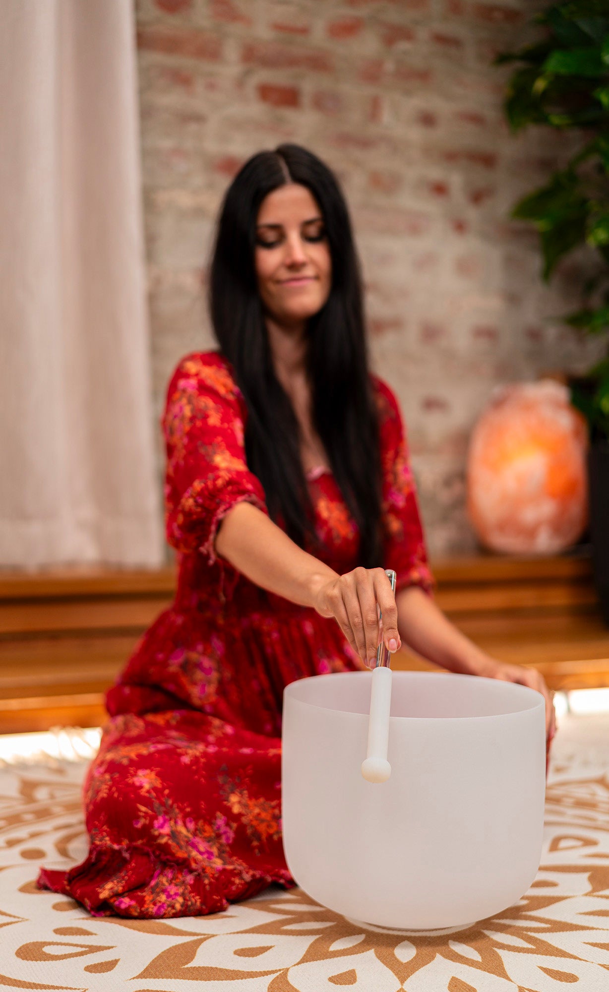 Mailloche 'Crystal' pour SINGING BOWL, verre et silicone, semi-enduites, pointe en silicone, taille médium