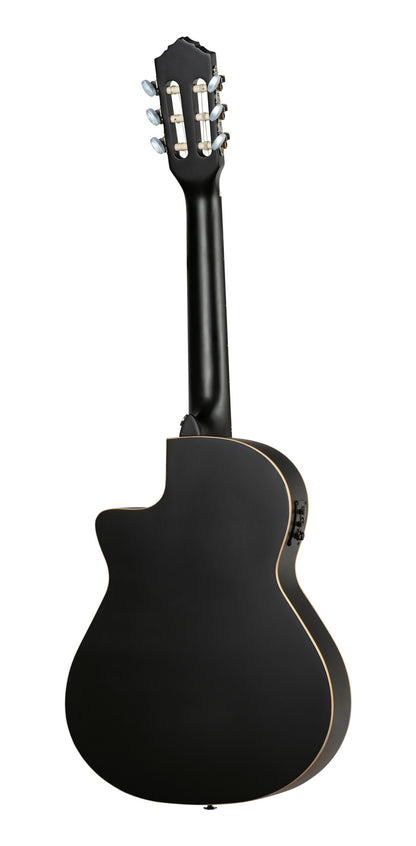 RCE12534-SBK, corps Thinline, pan coupé, EQ Magus X/G, table épicéa, f/e acajou, sillet 45 mm, housse, noir satiné