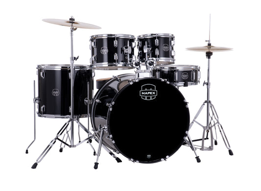 MAPEX COMET STAGE 22 5F NOIR COMPLETE AVEC HARDWARE, SIEGE ET CYMBALES