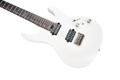 MOOER MMT100, corps aulne américain, manche érable torréfié, touche palissandre, pearl white, avec housse