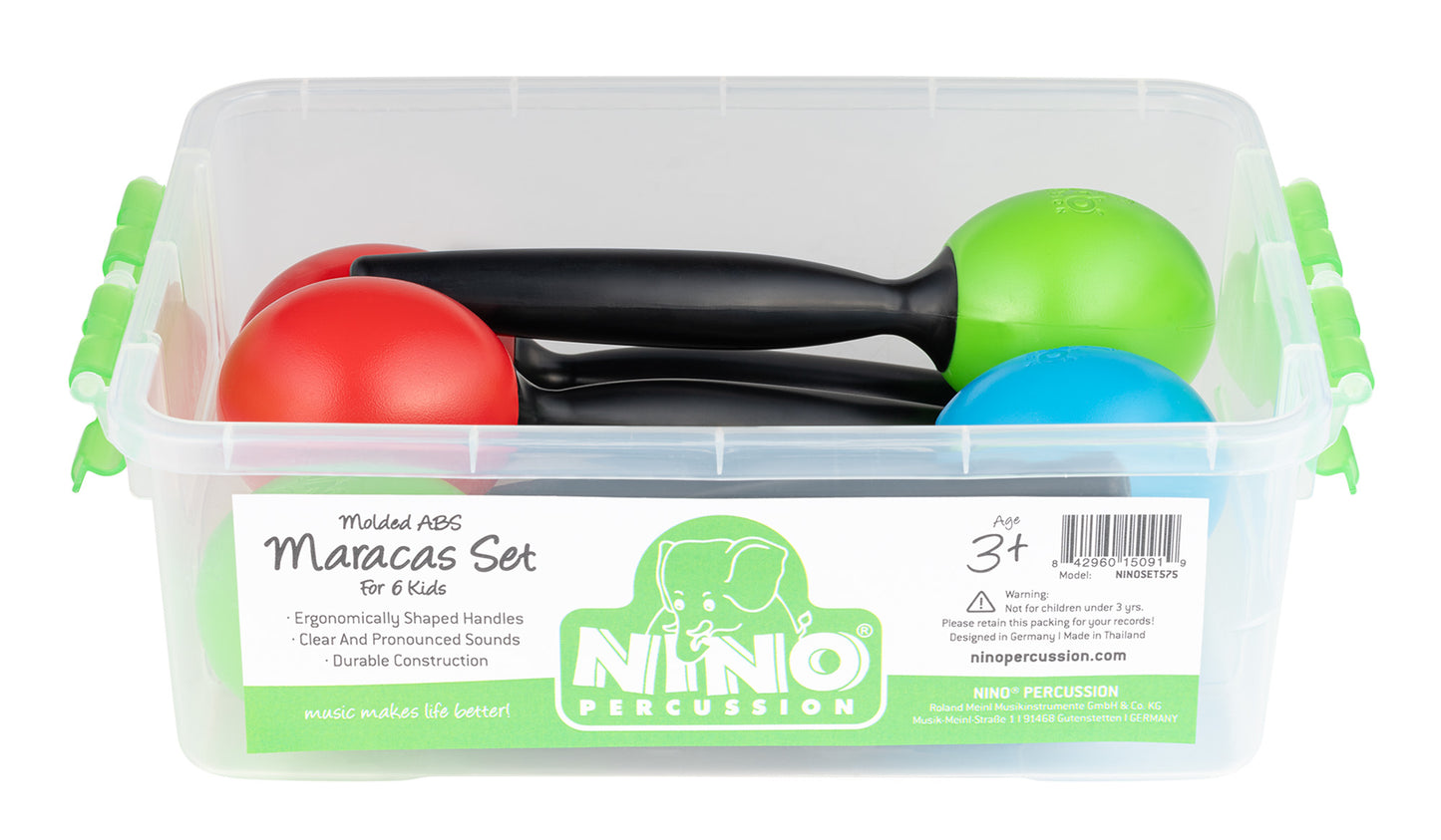 LOT NINO 6 MARACAS SHAKER MEDIUM + boite de rangement