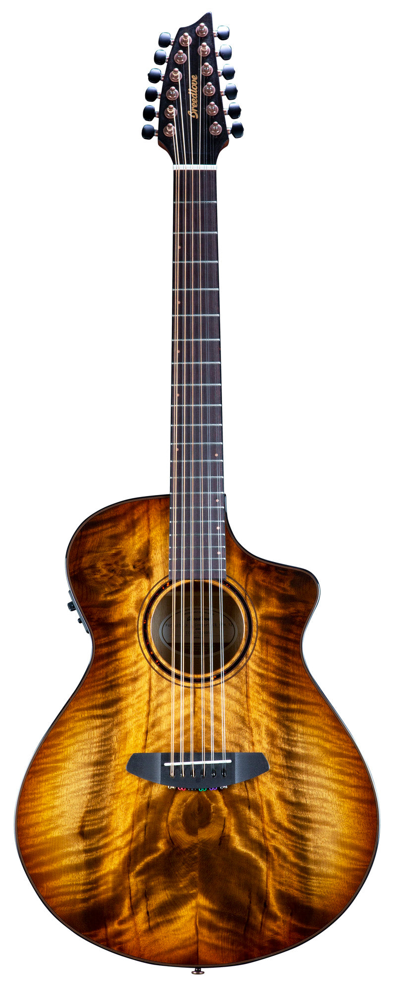 PURSUIT EXOTIC S CONCERT AMBER 12 CORDES CE, table myrtlewood massif, f/e myrtlewood, EQ Fishman Presys I, amber