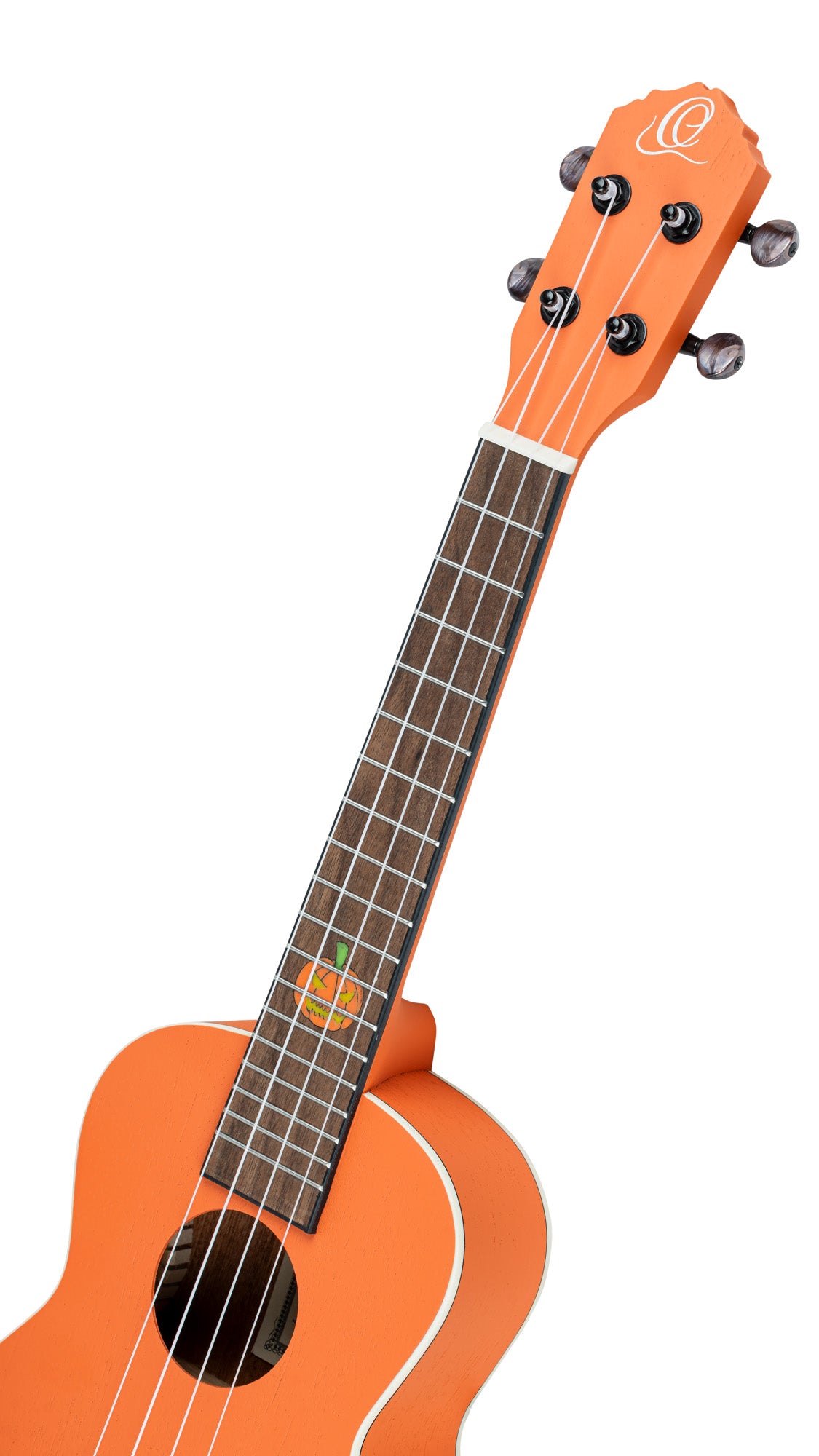 RUHW, édition Halloween, modèle Concert, table acajou, fond & éclisses acajou, incrustation citrouille, orange satiné