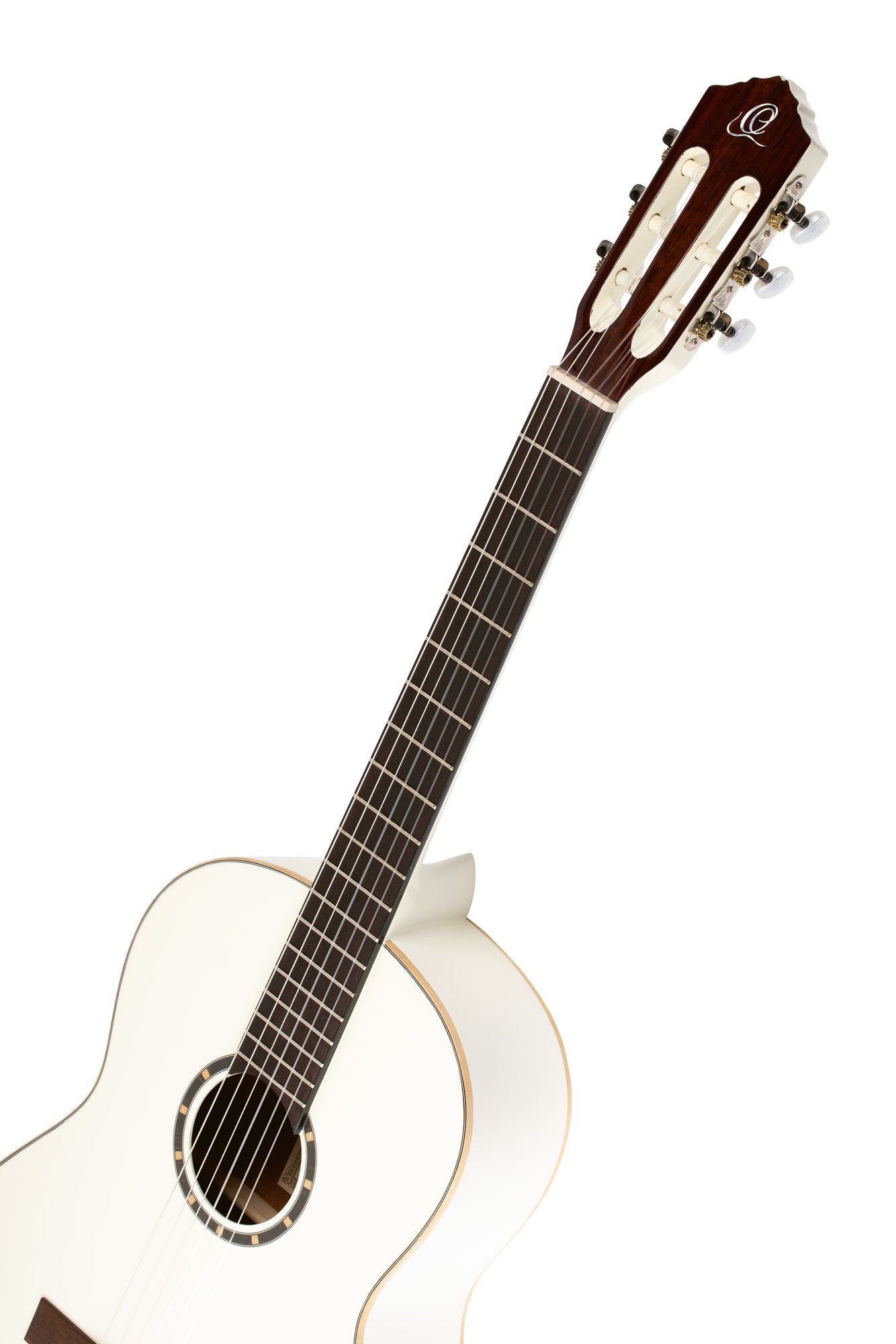 R121SNWH, modèle Slim Neck, table épicéa, fond & éclisses acajou, manche acajou (sillet 48 mm), housse, blanc brillant