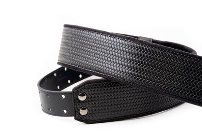 Courroie modèle M-BOND 60, extérieur synthétique, largeur 6 cm, longueur 95 à 150 cm, porte-médiators intégré, noir