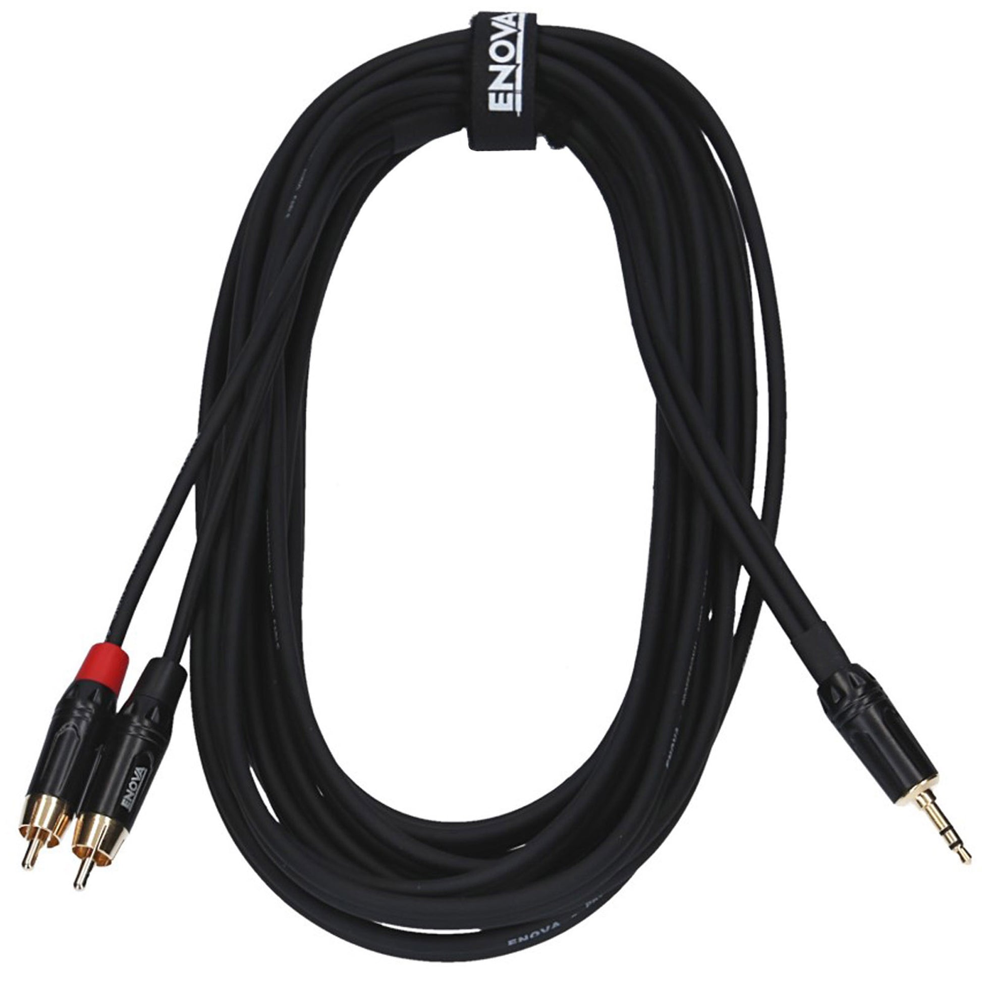 Câble patch Mini Jack stéréo/2x RCA mono, 1 mètre, noir
