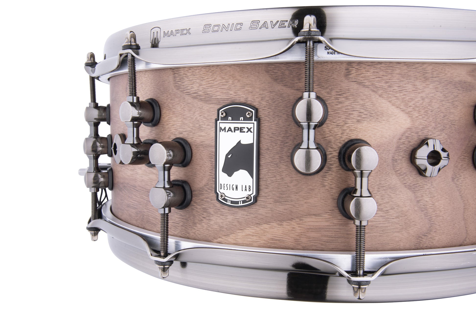 Caisse claire Mapex Black Panther Design Lab"The Machine" 14 x 5.5", signée Craig Blundell, 14 x 5.5", noyer-érable