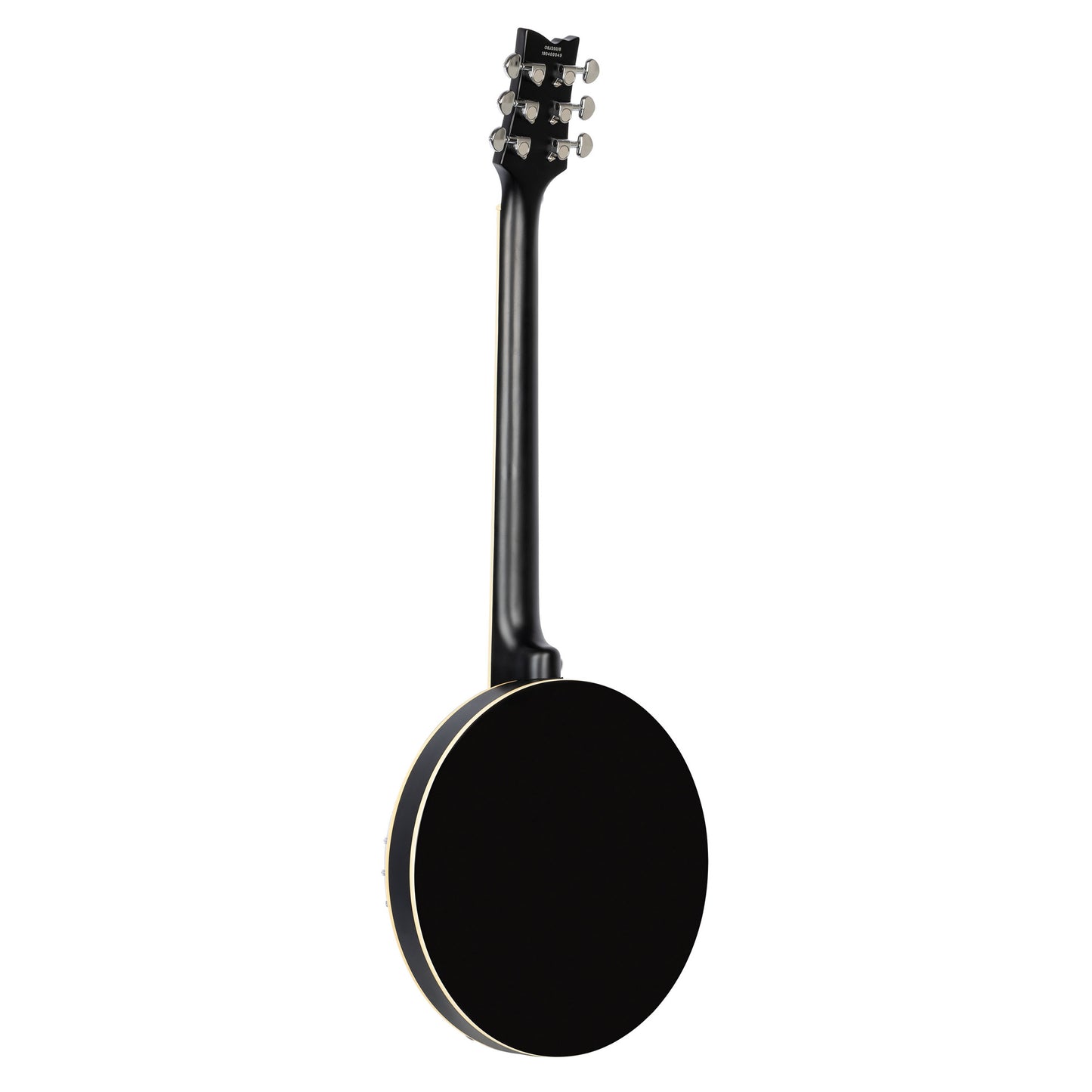 OBJ3506, banjo 6 cordes, 30 tirants, cercle aluminium, manche acajou, résonateur acajou, housse, noir satiné