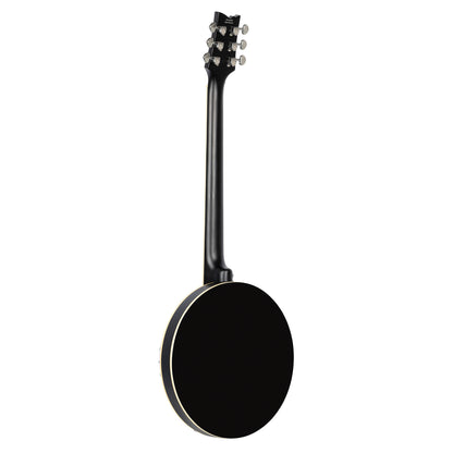 OBJ3506, banjo 6 cordes, 30 tirants, cercle aluminium, manche acajou, résonateur acajou, housse, noir satiné