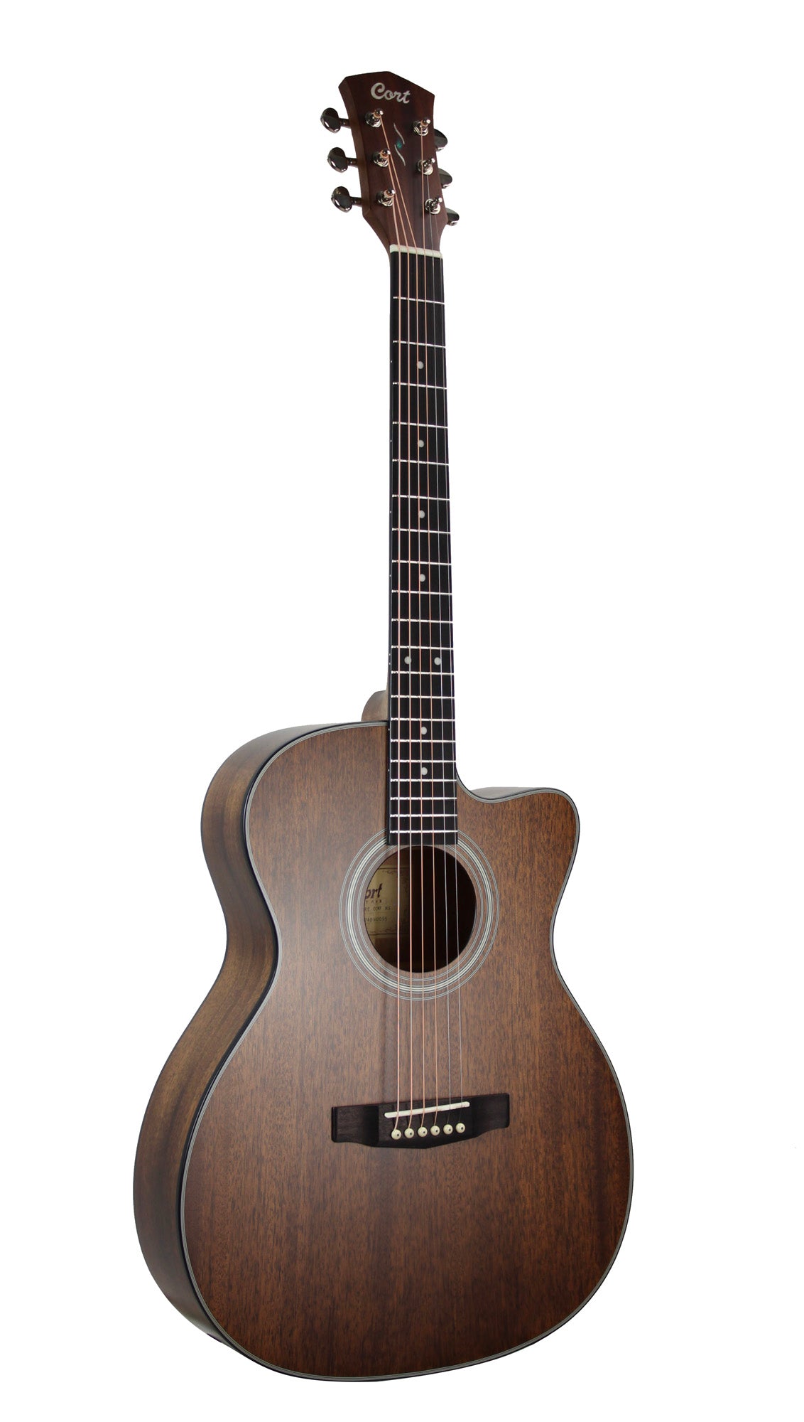 PURE-OCMF, forme OM pan coupé, table acajou massif, f/e acajou massif, EQ Fishman Sonitone, Naturel Satiné