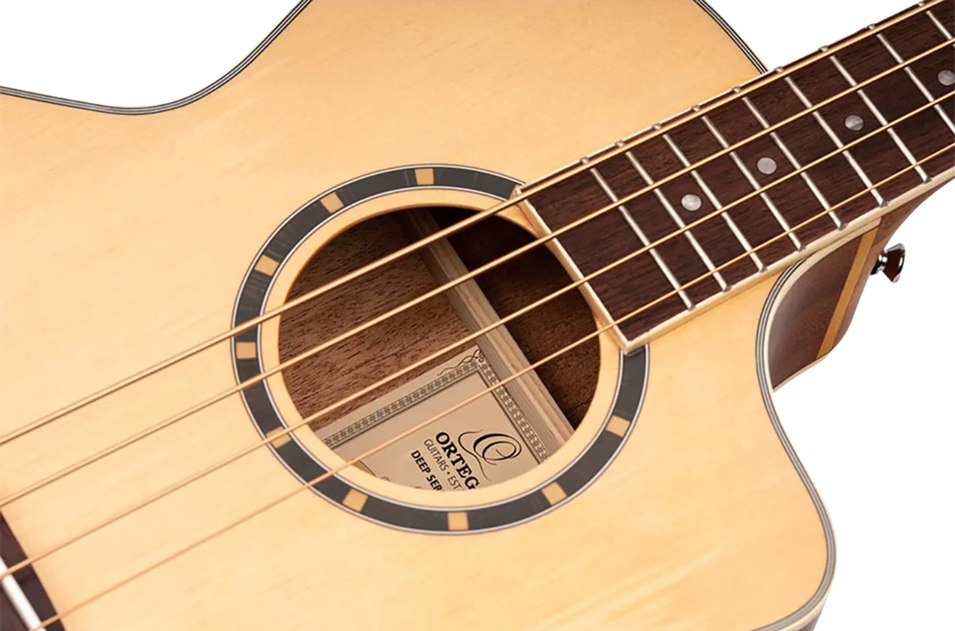 D7CE-4, basse 4 cordes, pan coupé, EQ Ortega MagusPro, table épicéa, f/e acajou, manche acajou, naturel satiné