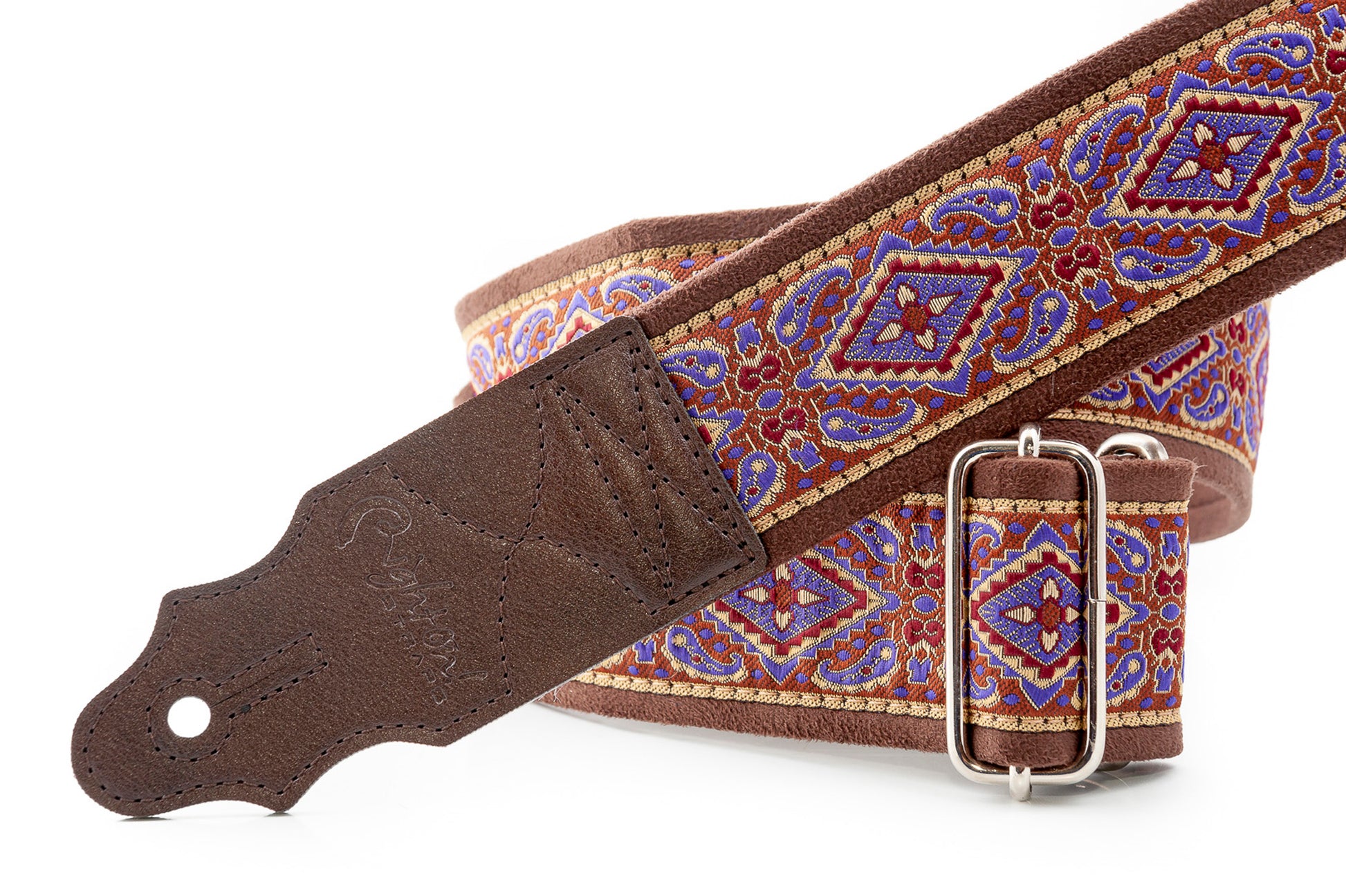 Courroie modèle MONTEREY, extérieur tissu, largeur 5 cm, longueur 90 à 150 cm, violet