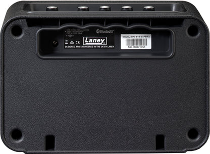 Ampli guitare MINI-STB-SG2 stéréo 2x 3W, connexion Bluetooth, look Supergroup, 2x HP 3", 2 canaux, connectique LSI, noir