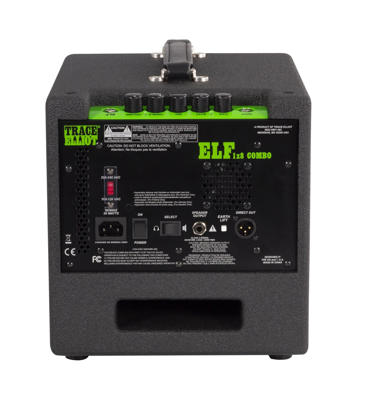 Ampli basse 200W, HP 1x 8", EQ 3 bandes, contrôle du Gain, sortie DI, sortie casque, finition noir