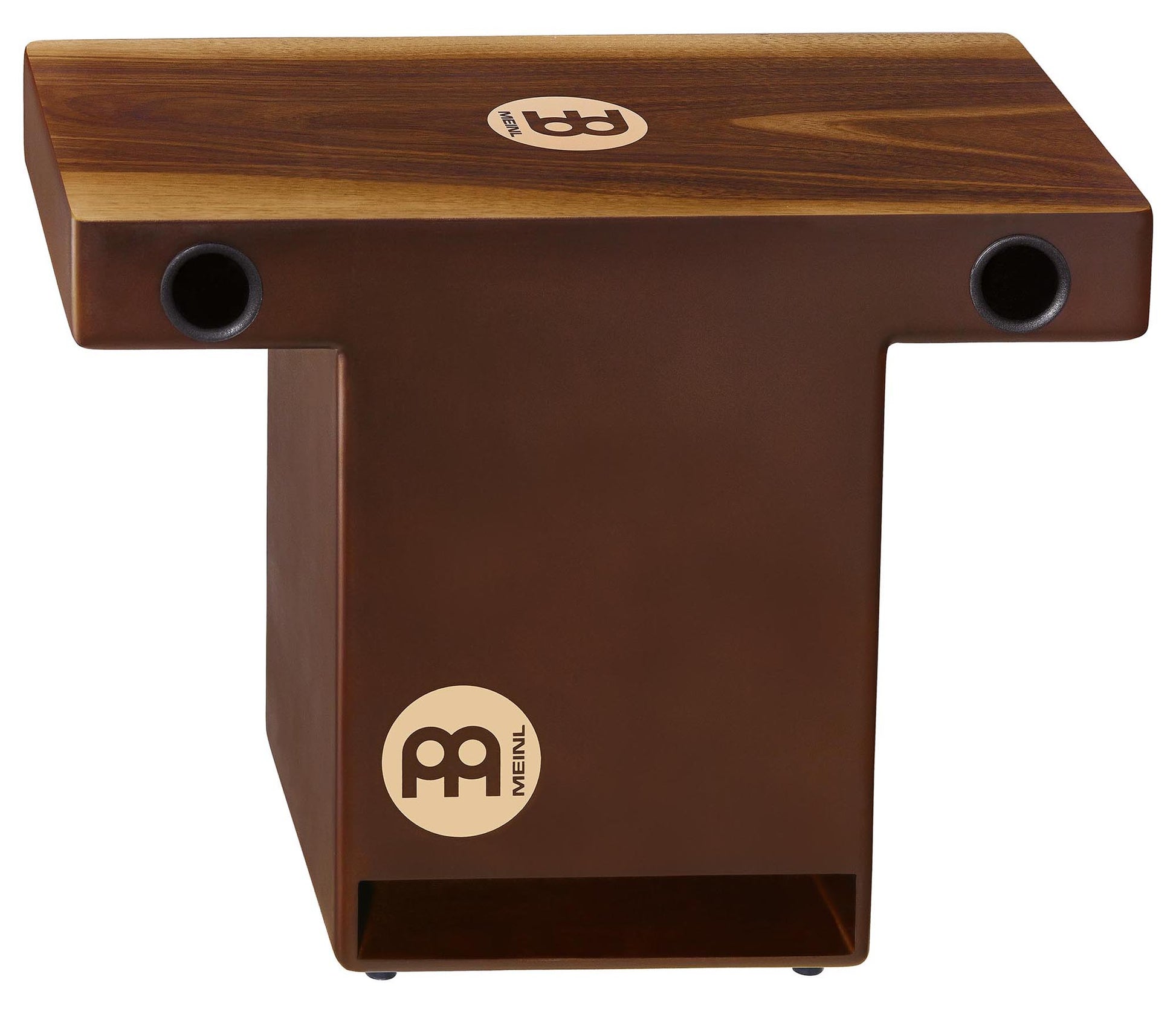Slap-Top Cajon Turbo, surface supérieure jouable noyer, corps fibres, timbre interne, projection du son, marron