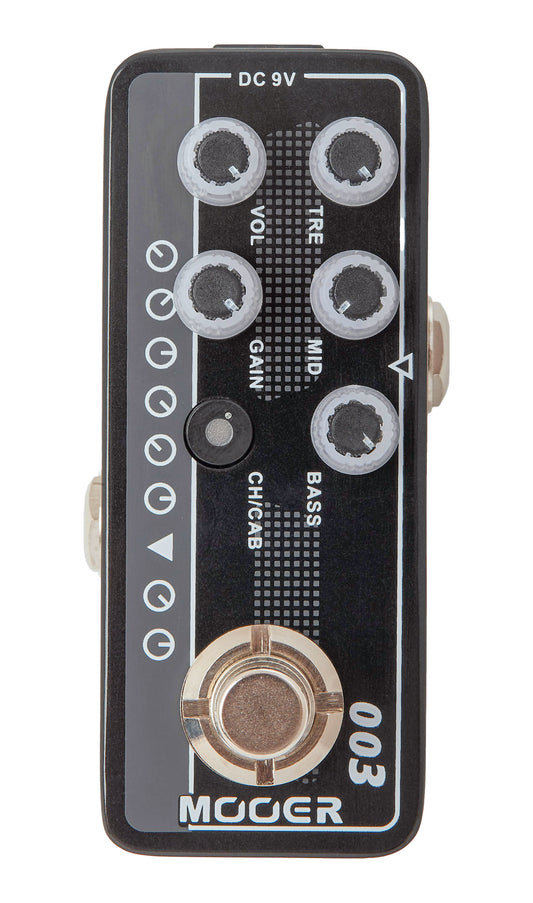 Pédale POWER-ZONE, préampli numérique type Metal, deux canaux, EQ 3 bandes par canal, noir et gris