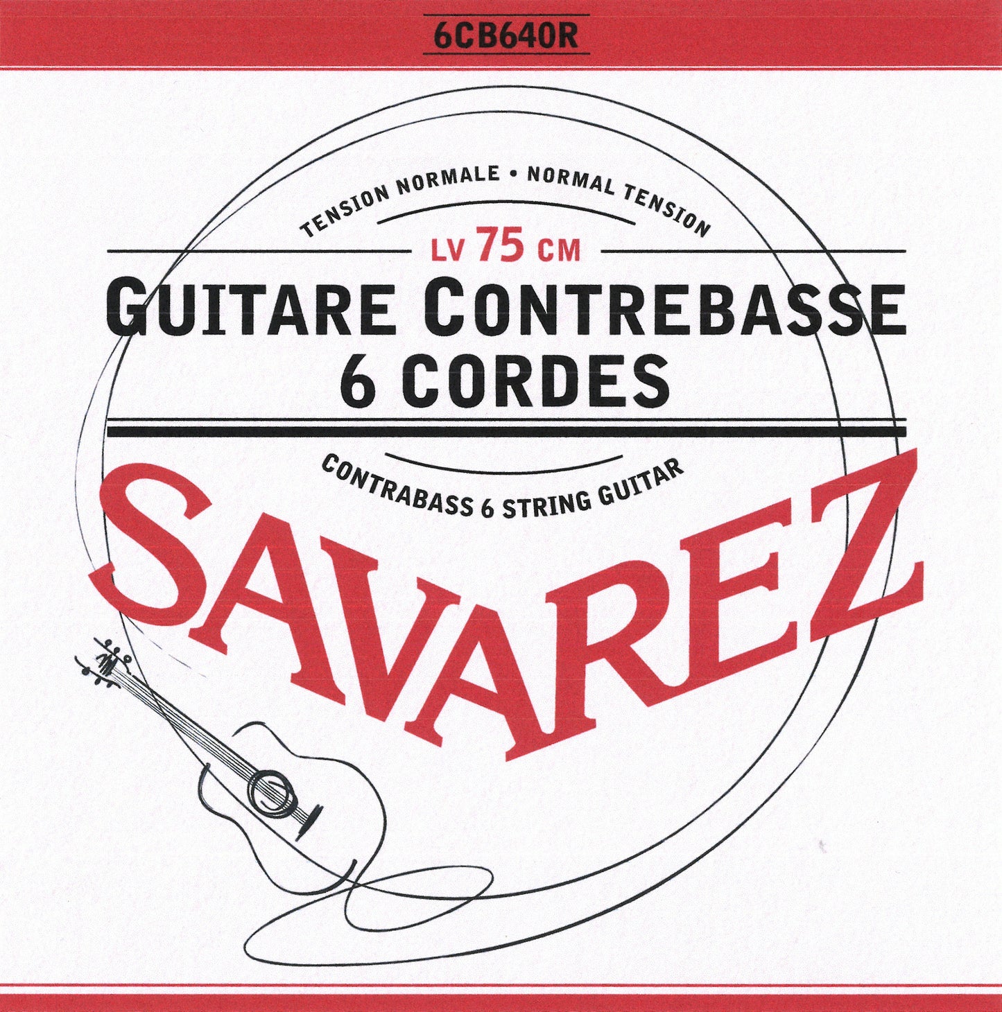 Jeu classique pour guitare basse 6 cordes, corde vibrante 75 cm