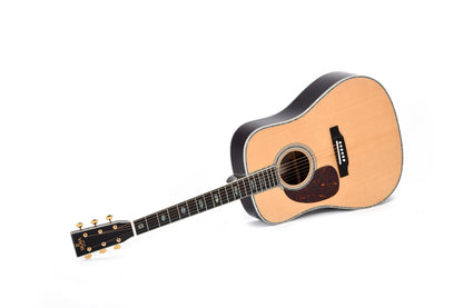 Modèle SDR-45L, Dreadnought, table épicéa massif, f/e palissandre massif, touche ébène, étui, naturel brillant, gaucher