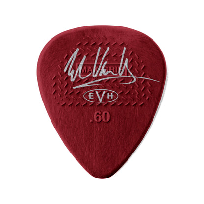 Sachet de 6 médiators EVH SHARK GUITAR MAX-GRIP Nylon 0.60 mm (graphisme rouge à bandes blanches)