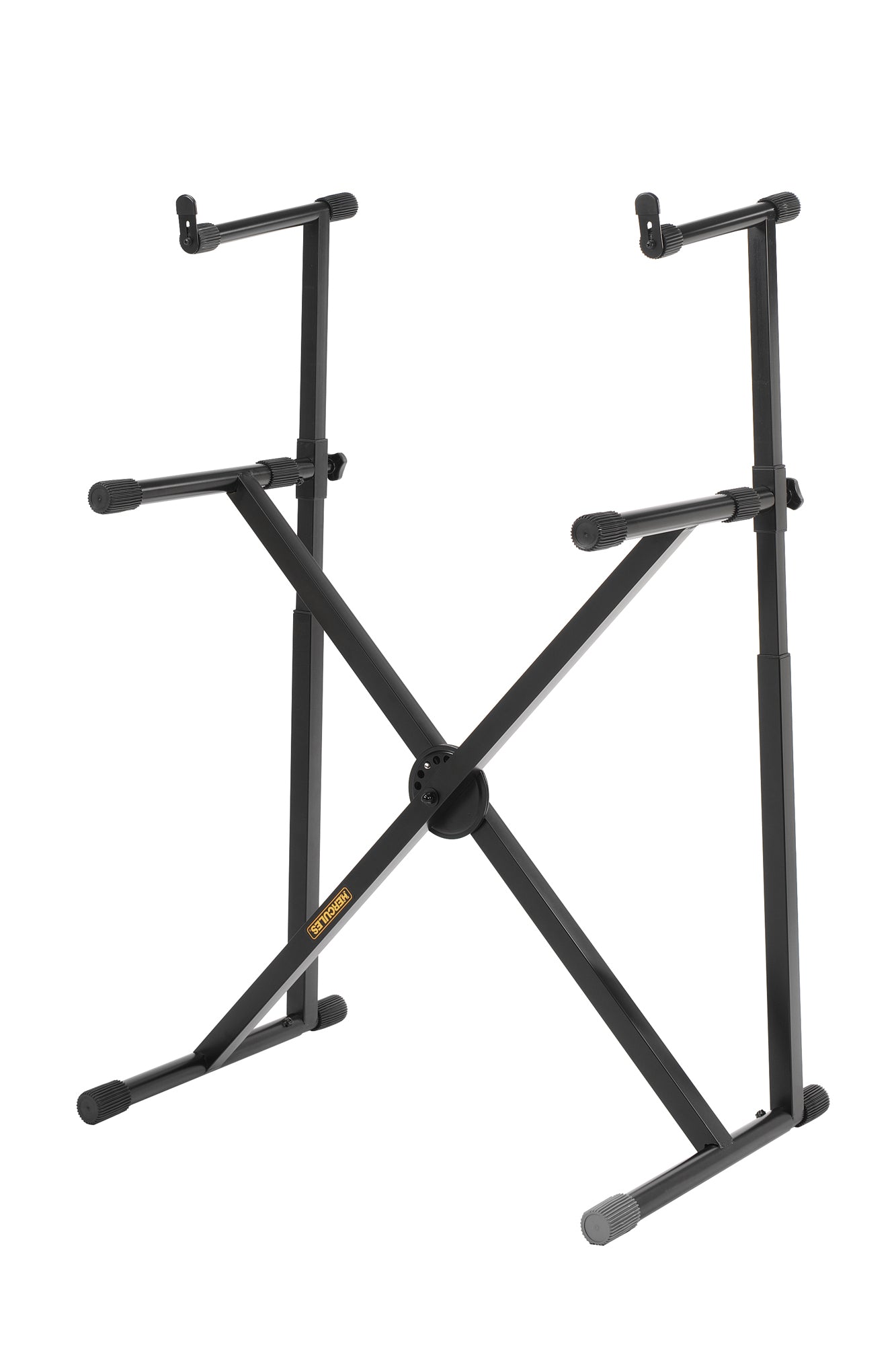 Support 2 claviers, système EZ-LOK 4 niveaux, tubes acier 30 mm à sections ronde et carrée