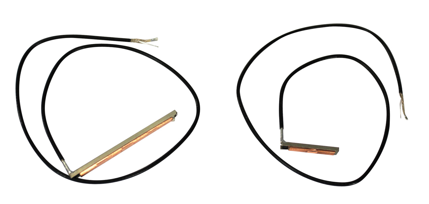 Micro piezo céramique pour guitare à chevalet splitté 2+4 (dimensions: 22 x 2.6 x 2.5 mm et 44 x 2.6 x 2.5 mm)