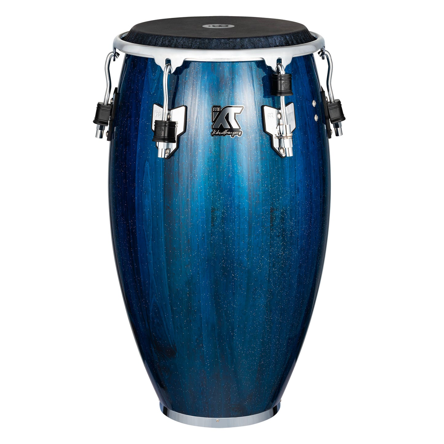 Tumba William 'Kachiro' 12" 1/2, fût pin de Nouvelle-Zélande 3 plis, hauteur 76.2cm, peau cuir de veau noir, cercles SSR 4mm