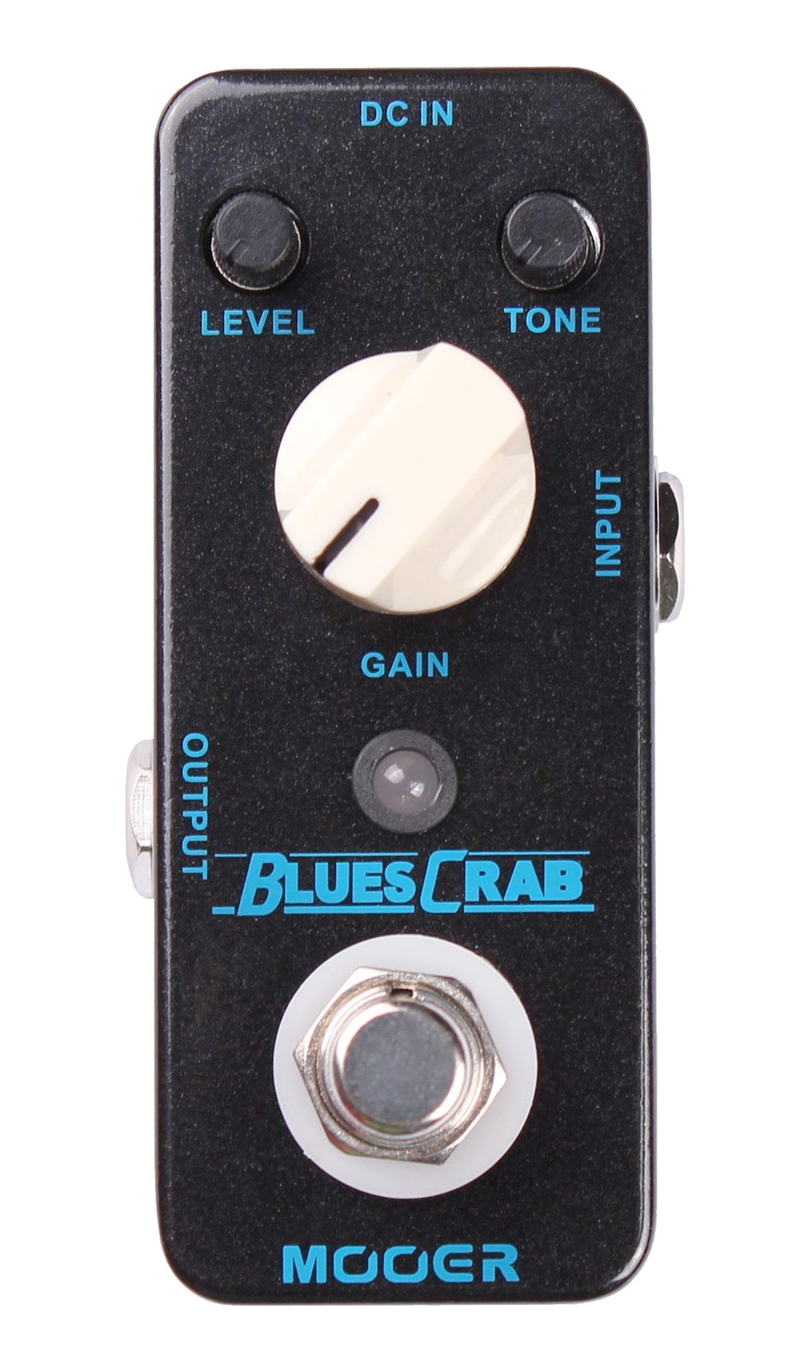 Pédale BLUES CRAB, overdrive blues classique, boîtier métal, true bypass, noir