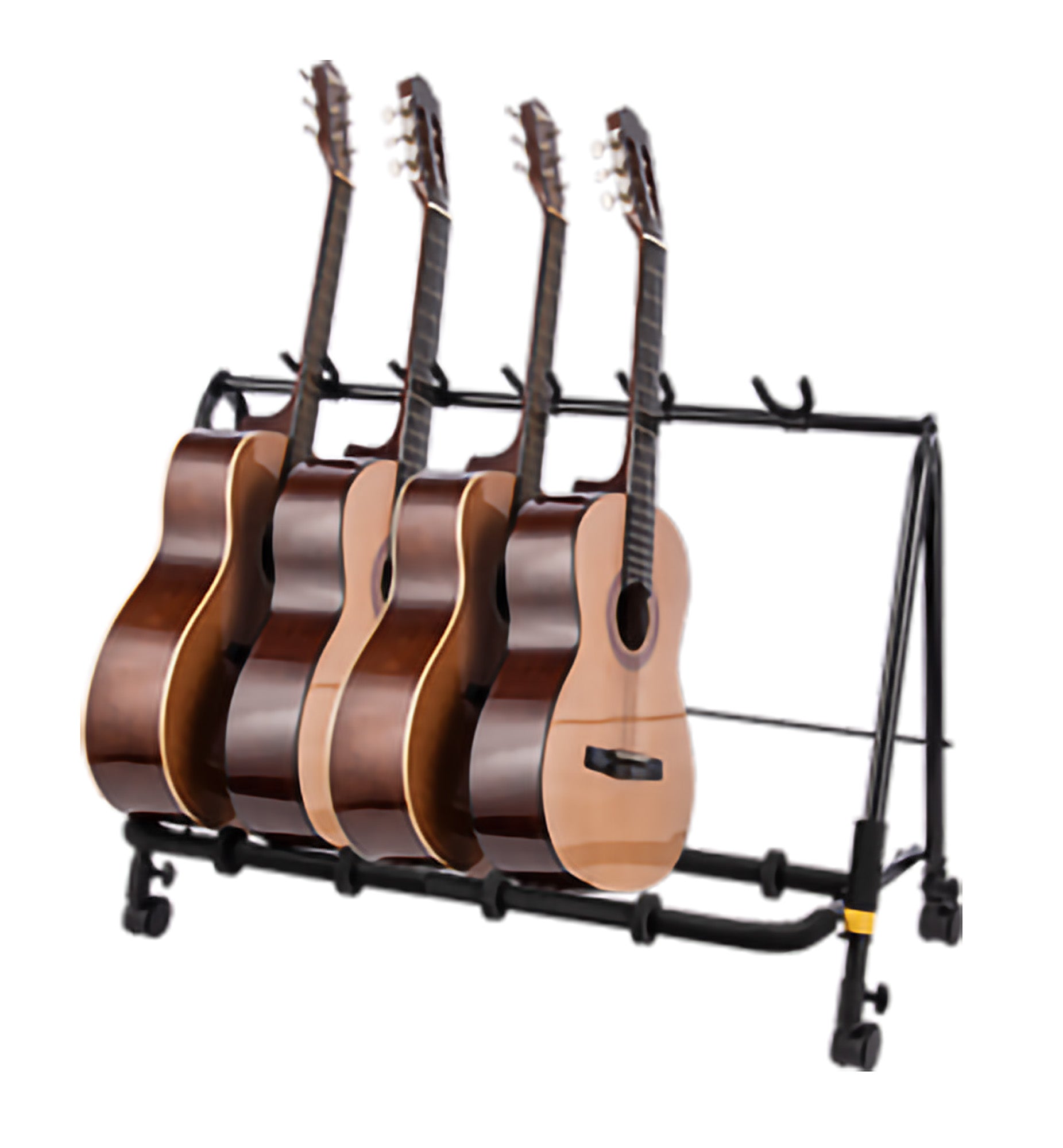 Rack 5 guitares, idéal pour la scène, mise en place et transport faciles, roulettes, 4.4 kg