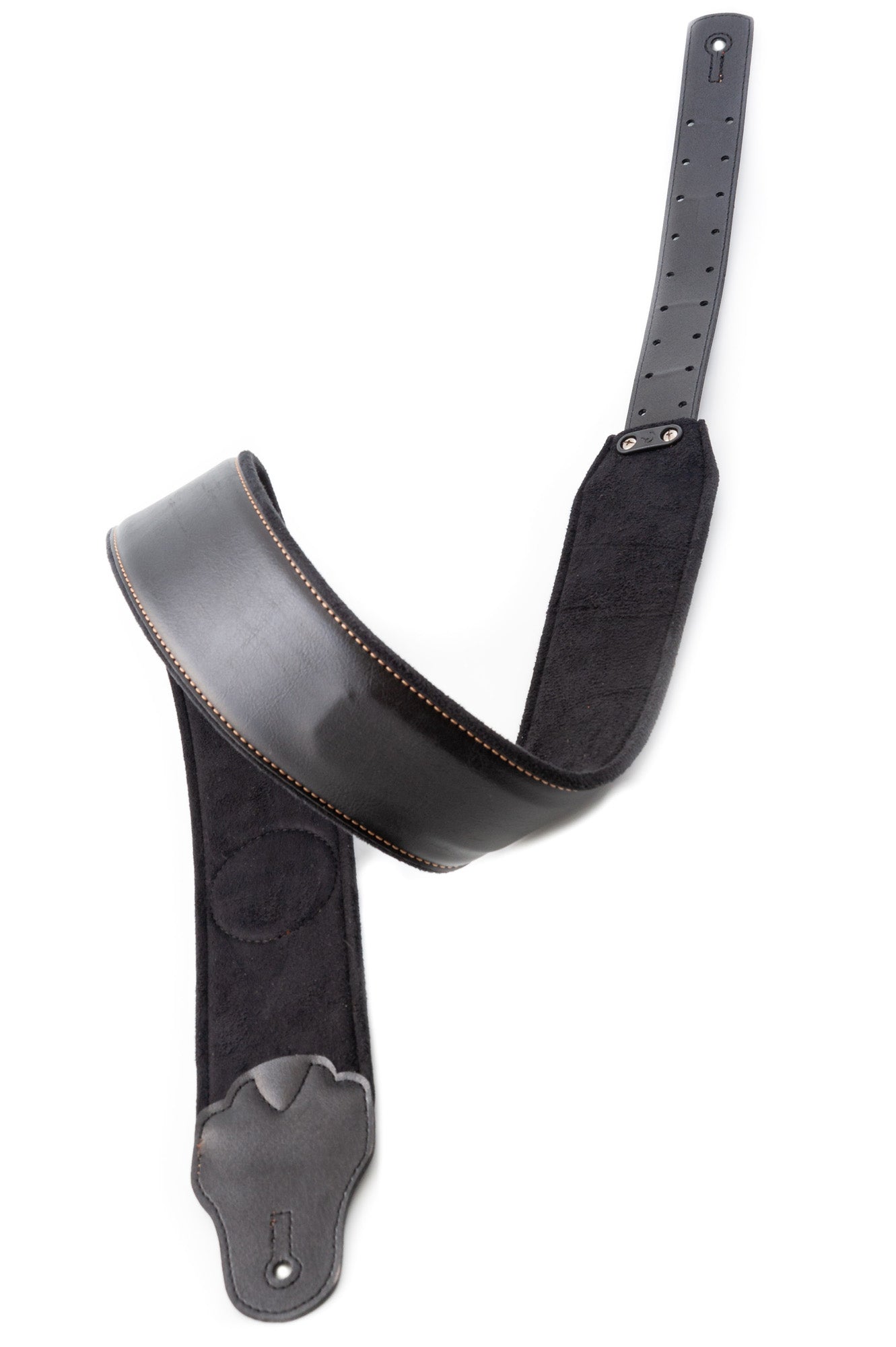 Courroie modèle TATOO ANCHOR, extérieur synthétique, largeur 7 cm, longueur 98 à 153 cm, porte-médiators intégré, noir