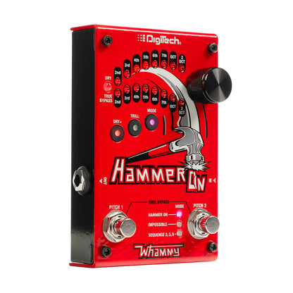 Pédale HammerOn, pitch-shifter instantané 4 octaves, 3 modes d'effets (HammerOn, Impossible, Sequence), alimentation, rouge