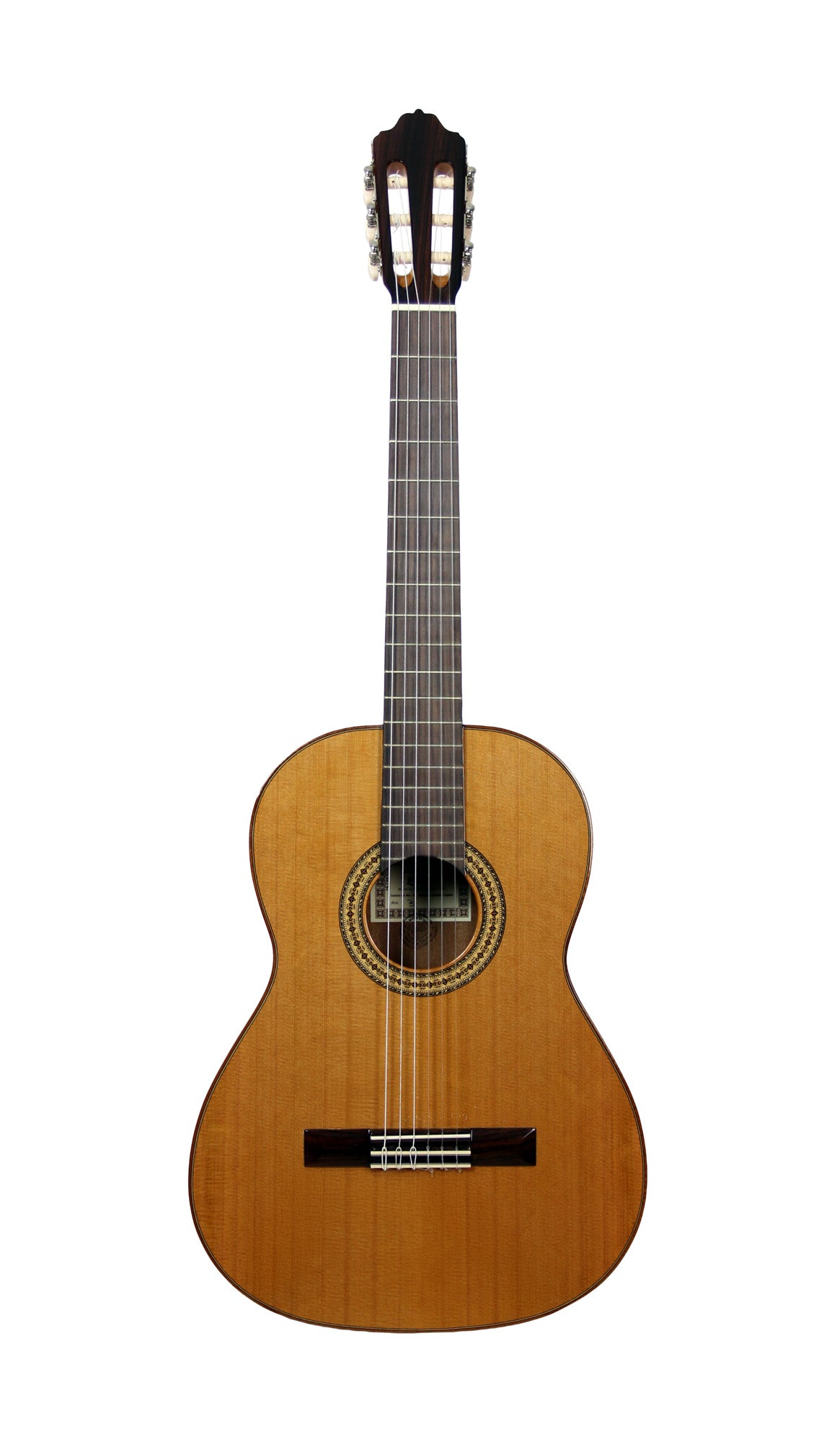 MOD.3, table cèdre massif, fond & éclisses acajou, touche palissandre