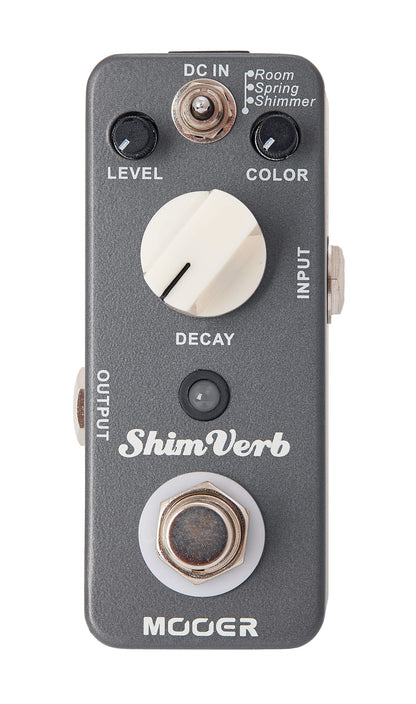 Pédale SHIMVERB, réverb numérique 3 modes (Room, Spring, Shimmer), boîtier métal, true bypass, gris