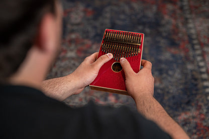 OKB4-MRD, kalimba Ortega série Acoustic, 17 notes en DO majeur, acacia massif, housse, vert