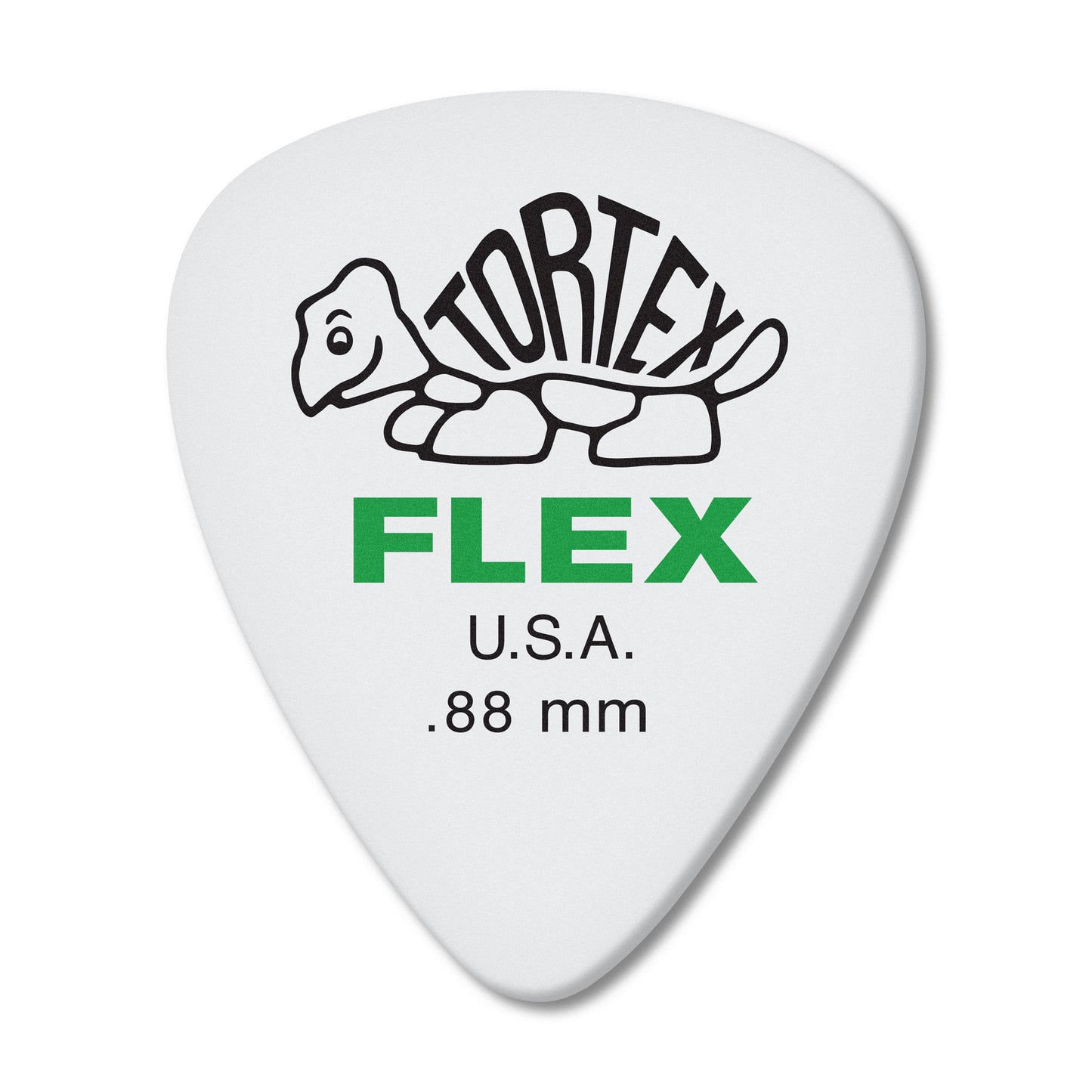 Sachet de 12 médiators TORTEX FLEX STANDARD 088 (blanc, logo vert)