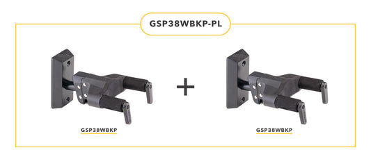 Pack de deux supports muraux pour guitare GSP38WBK-PLUS, noir