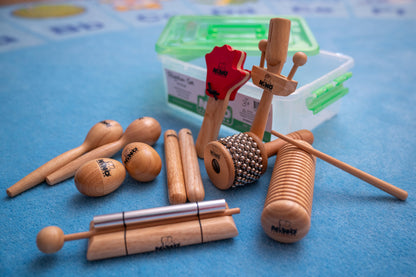 LOT NINO 10 PERCUSSIONS AVEC BOITE RANGEMENT