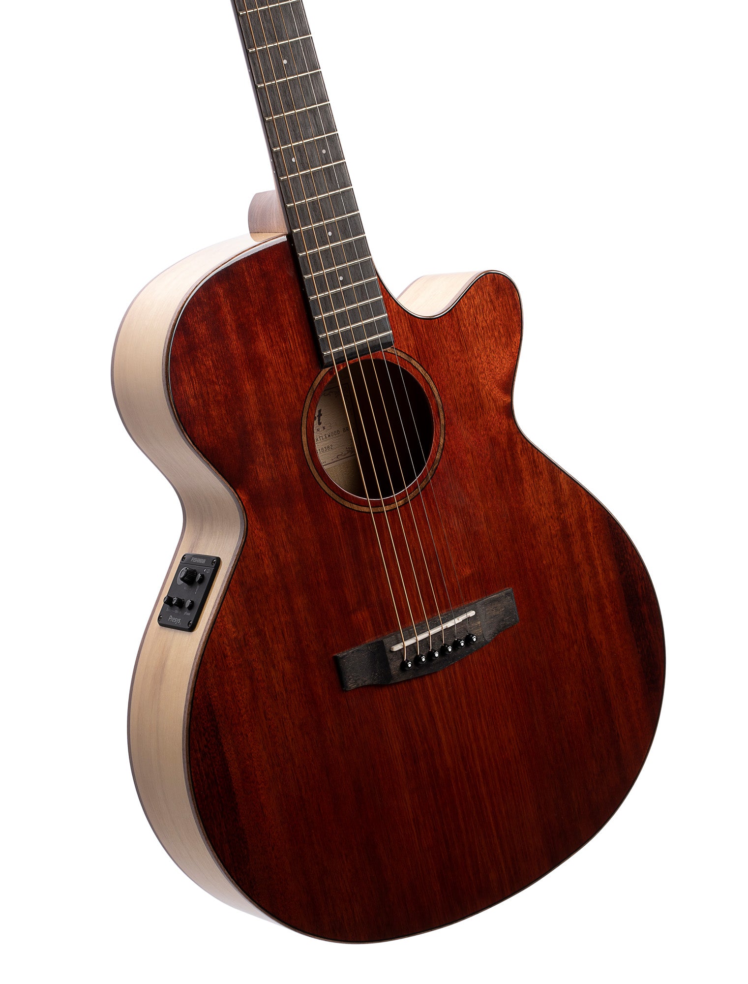 SFX-MY, myrtlewood massif torrefié, fond & éclisses myrtlewood, touche ovangkol, EQ Fishman Presys II, brun brillant