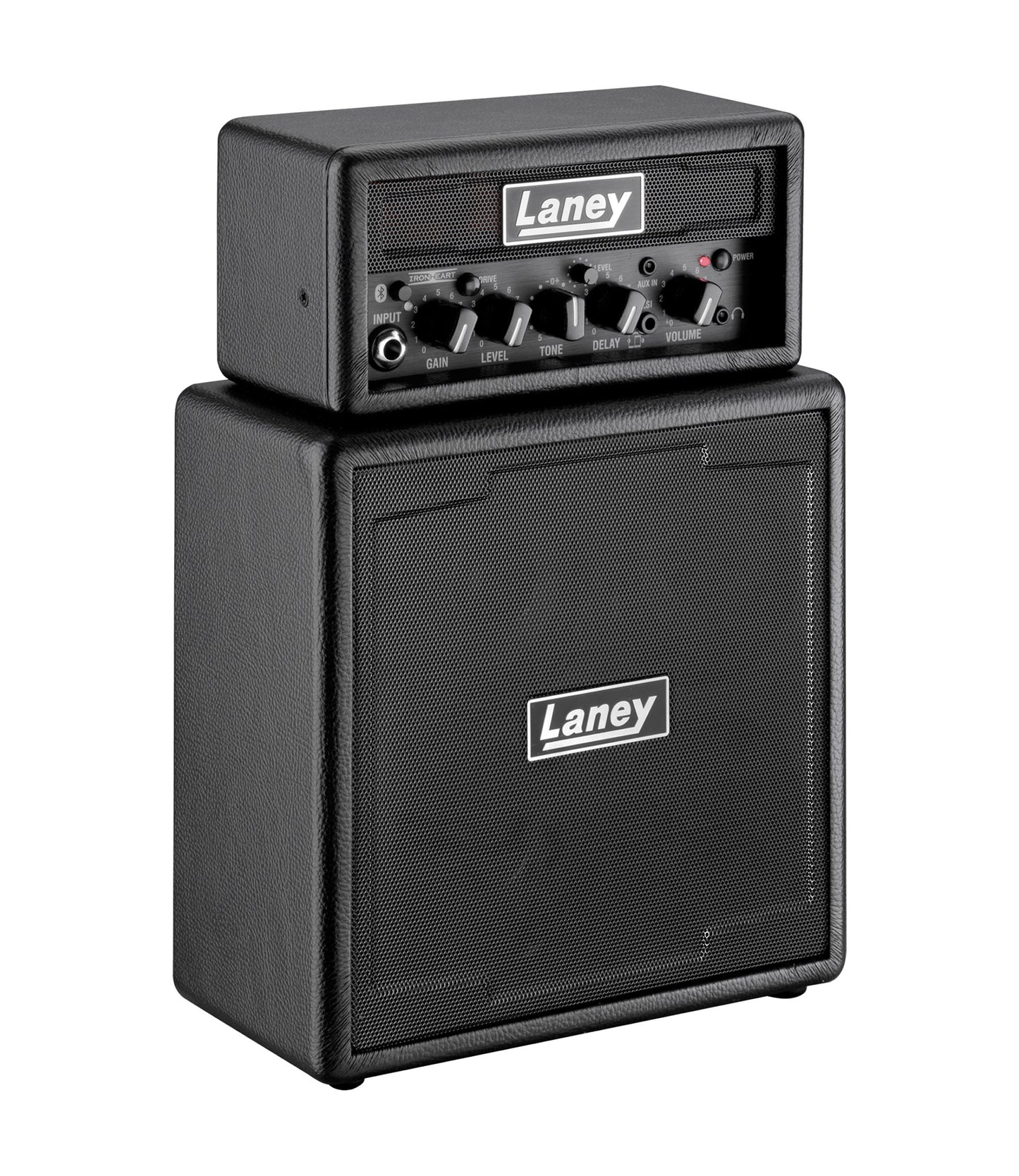 Ampli guitare MINISTACK-B-IRON stéréo 2x 3W, connexion Bluetooth, look Ironheart, 4 x HP 3", 2 canaux, connectique LSI, noir