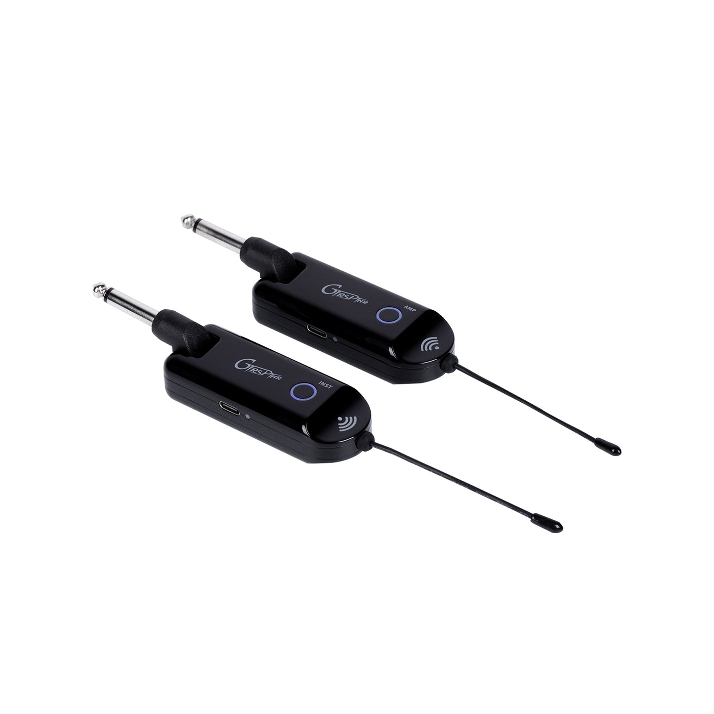 Système sans-fil GTRS GWU4 pour guitare, 4 canaux, émetteur et récepteur rechargeables, bande de fréquences UHF, noir