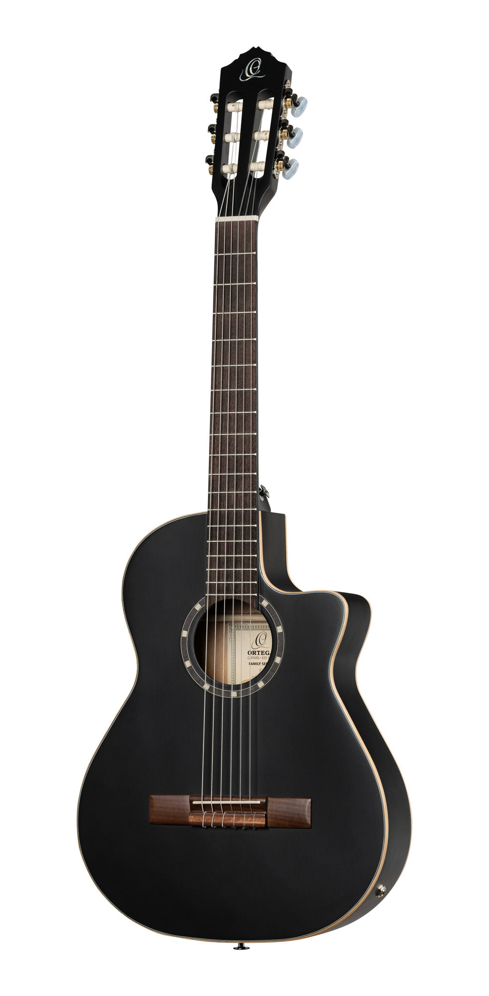 RCE12534-SBK, corps Thinline, pan coupé, EQ Magus X/G, table épicéa, f/e acajou, sillet 45 mm, housse, noir satiné