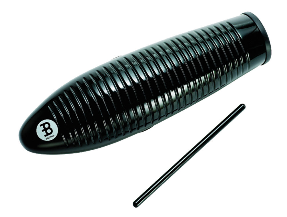 Guiro fibre, 3 surfaces de jeu, avec grattoir plastique, noir