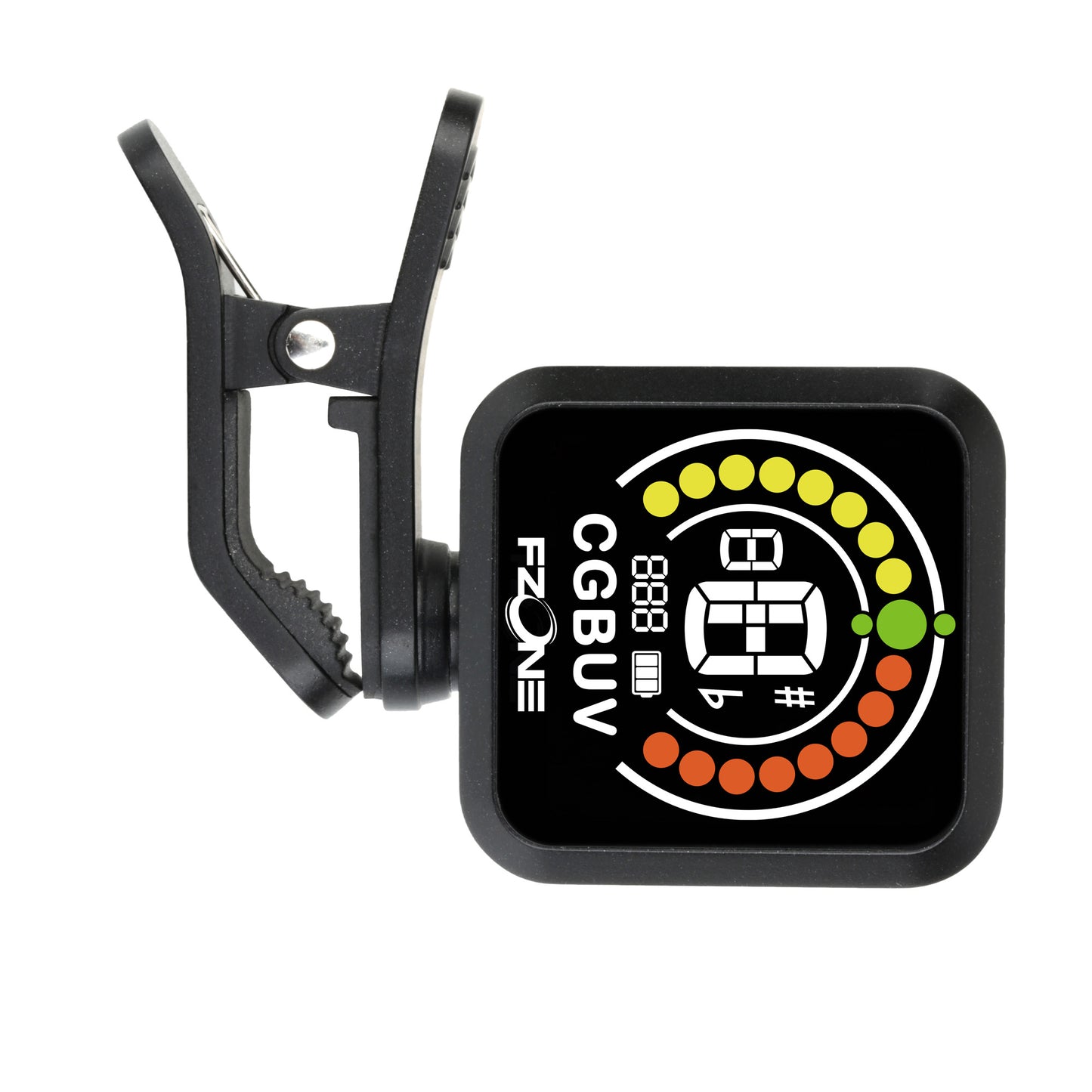 Accordeur clip rechargeable multi-modes (chromatique, guitare, basse, ukulélé, violon), écran couleur VA-LCD haute qualité, noir