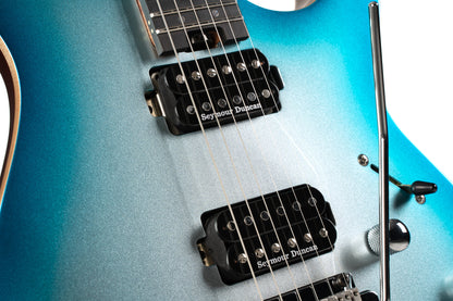 G300 GLAM, corps acajou chambré, table érable massif, touche ébène, 2 micros Seymour Duncan, polar ice metallic burst