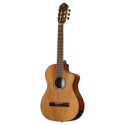 RCE23RO, pan coupé, EQ MagusPro, table épicéa massif torréfié, fond & éclisses pao ferro, manche érable torréfié, housse, marron